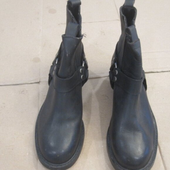 Giorgio Brutini Men\'s Black Leather Biker Boots - Size 10.5 - Vintage main image 8